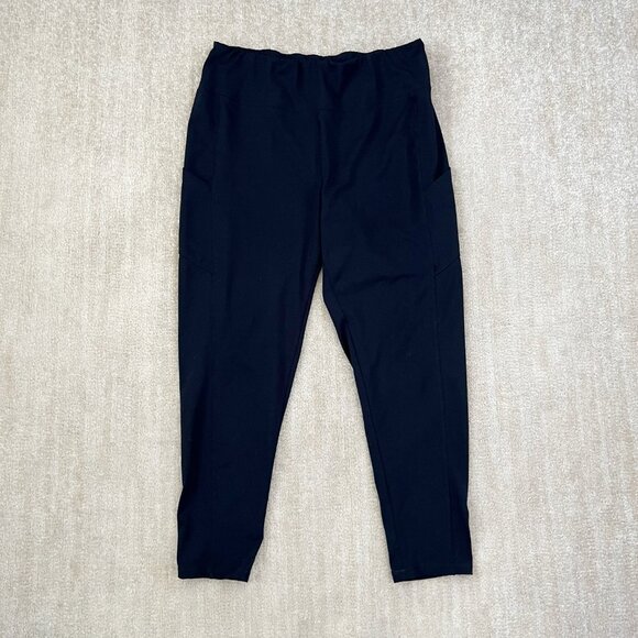 Navy Blue Active Workout Leggings With Pockets 18 / 20 - Picture 1 of 10